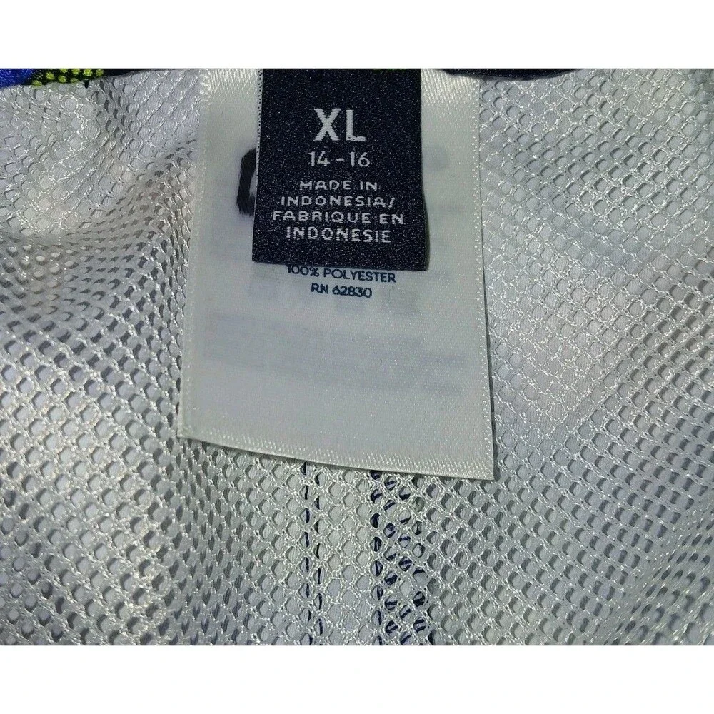 LANDS END Boys XL 14/16 Swim Trunks Mesh Lining Beach Colorful Shark Pattern